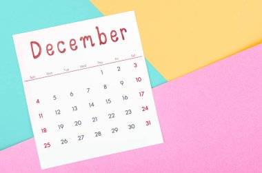 Aralık 2022 takviminde çok renkli arkaplan.