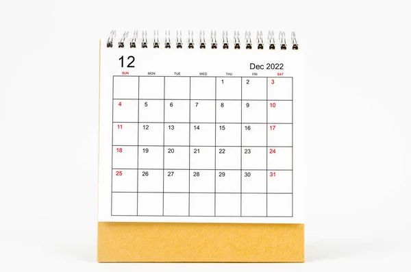 December 2022 Desk Calendar White Background — Φωτογραφία Αρχείου