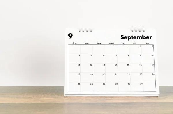 September 2022 Desk Calendar Wooden Background — Stock Fotó