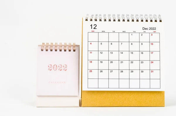 Декабрь 2022 Настольный Календарь Белом Фоне — стоковое фото