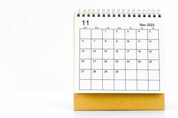 November 2022 Desk Calendar White Background — Stock Fotó