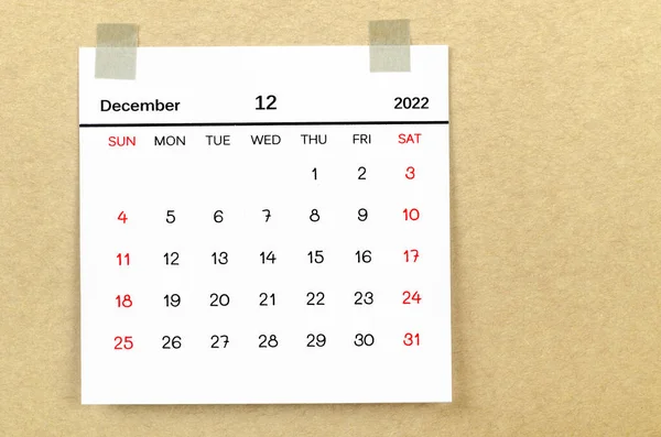 December 2022 Calendar Brown Background — 스톡 사진