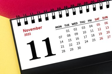 Kasım 2022 Aylık Masa Takvimi 2022 Güzel arka plan.