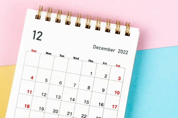 December 2022 Monthly Desk Calendar 2022 Year Beautiful Background — Stock Photo, Image