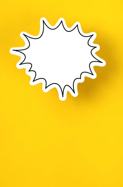 Speech bubble with copy space communication talking speaking concepts on yellow background.