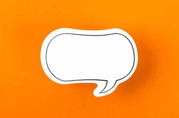 Sprechblase Mit Kopierraum Kommunikation Sprechende Konzepte Auf Orangefarbenem Hintergrund — Stockfoto