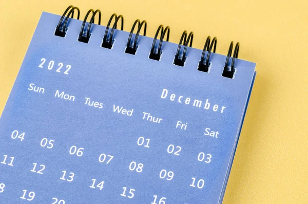 December 2022 Monthly Desk Calendar 2022 Year Yellow Background — Stockfoto