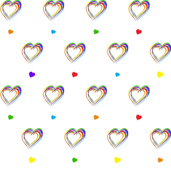 Seamless pattern with colorful hearts — Stock Vector