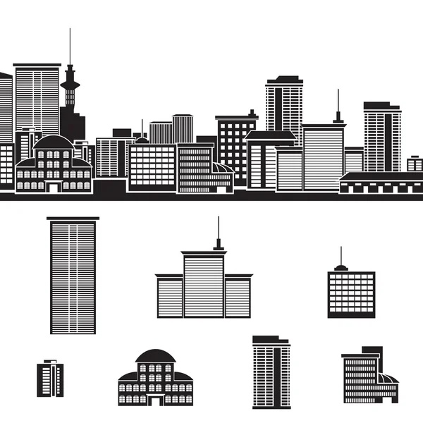 Icône : panorama de la ville — Image vectorielle