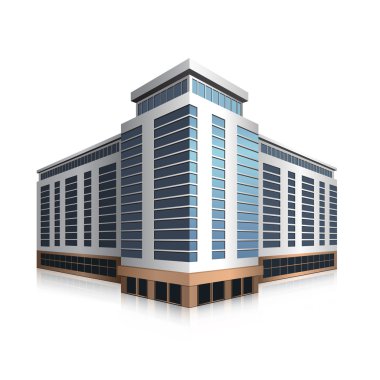 Separately standing office building, business center clipart
