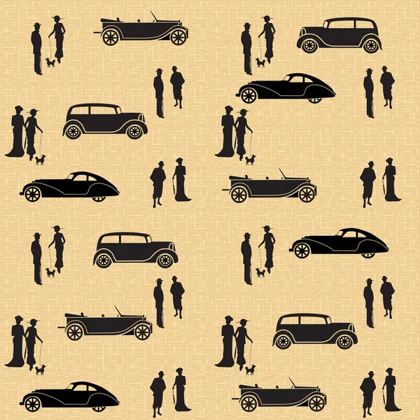 arabalar ve insanlar ile Vintage seamless modeli