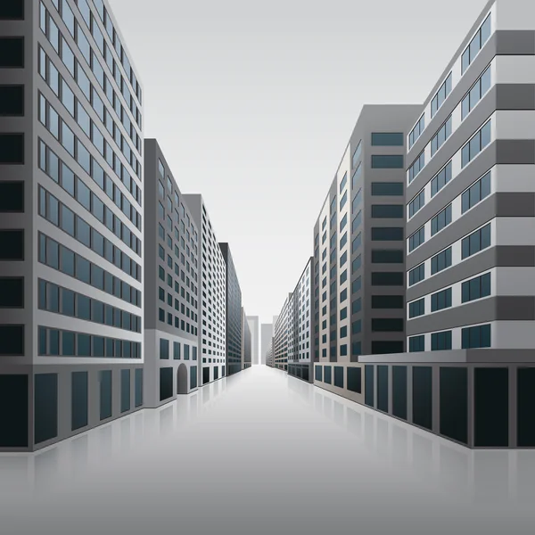 ofis binaları ve dükkanlar ile şehir merkezinde sokak