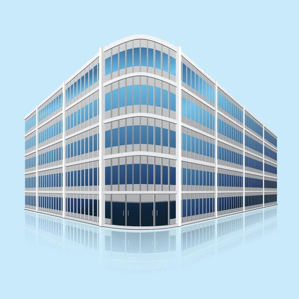 Edificio de oficinas separado con reflexión — Vector de stock