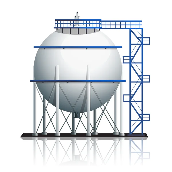 Boule de réservoir d'huile avec réflexion — Image vectorielle