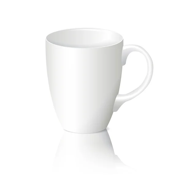 白杯咖啡与反思 — 图库矢量图片