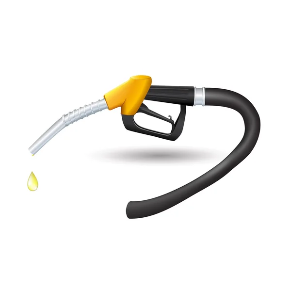 Izolované žluté palivové čerpadlo s kapkami — Stockový vektor