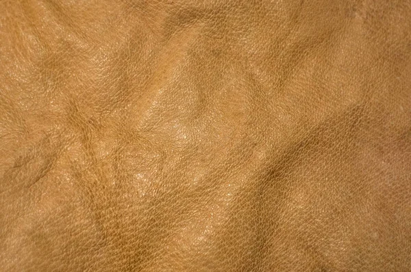 Photo of the texture of light-colored genuine leather. Three-dimensional leather background — стоковое фото