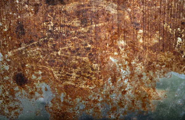 벽에 있는 녹슨 철의 질감 사진. 금속을 녹여 요. 오래 된 금속 배경. — 스톡 사진