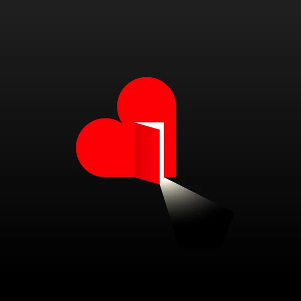 bir kalp açık bir kapı ile yaratıcı çizimi