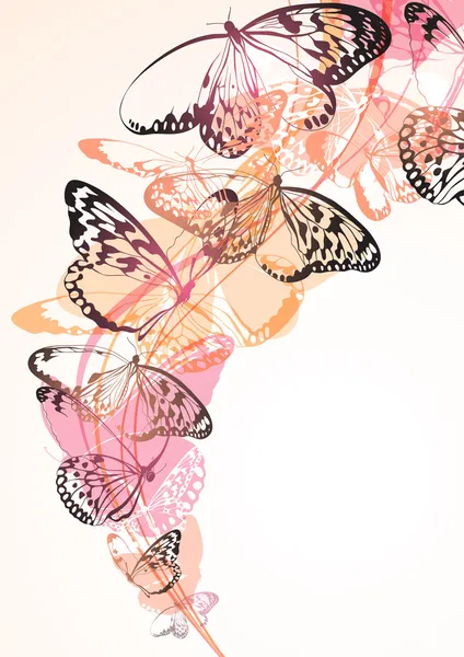 Hermoso fondo vector mariposa — Vector de stock