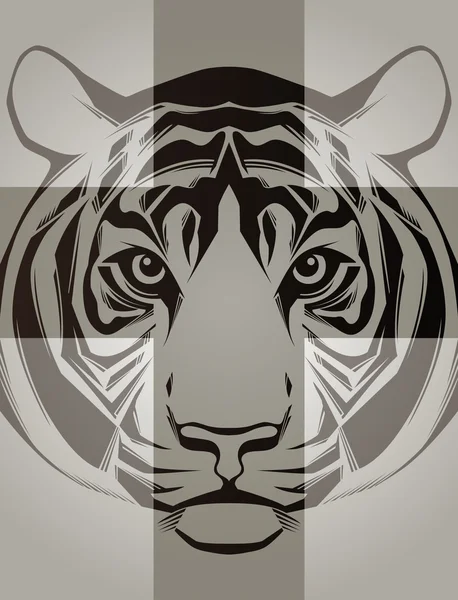 Testa di tigre. Illustrazione vettoriale — Vettoriale Stock