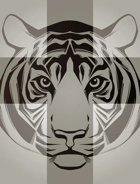 Cabeza de tigre. Ilustración vectorial — Vector de stock