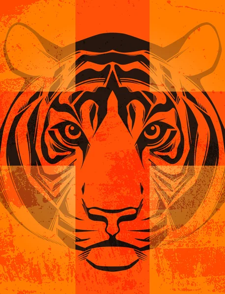 Tigre grunge — Image vectorielle