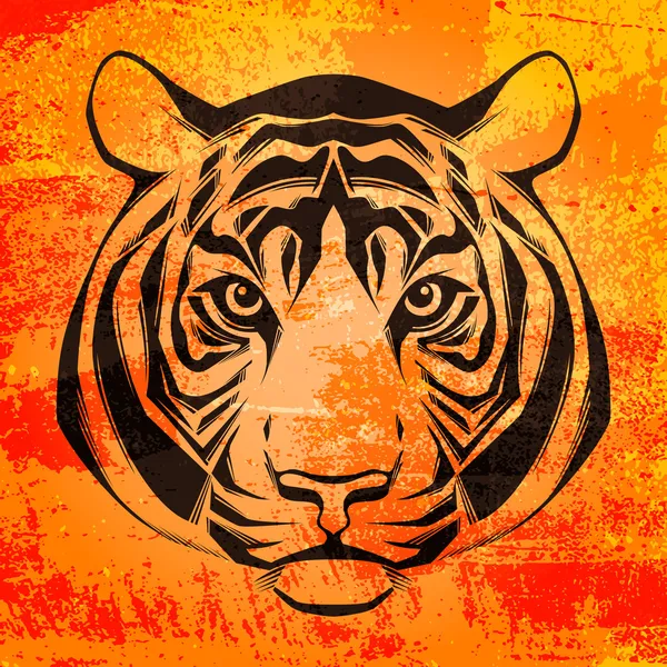 Grunge Tiger — Stock Vector