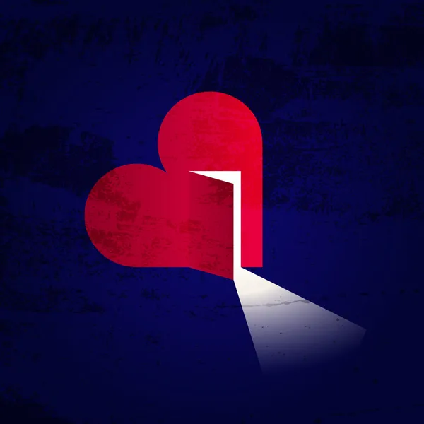 açık kapı kalbinde. yaratıcı illüstrasyon