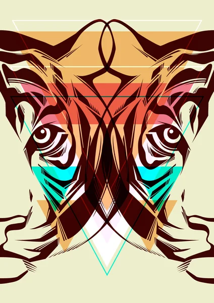 Tigre. Ilustración moda — Vector de stock