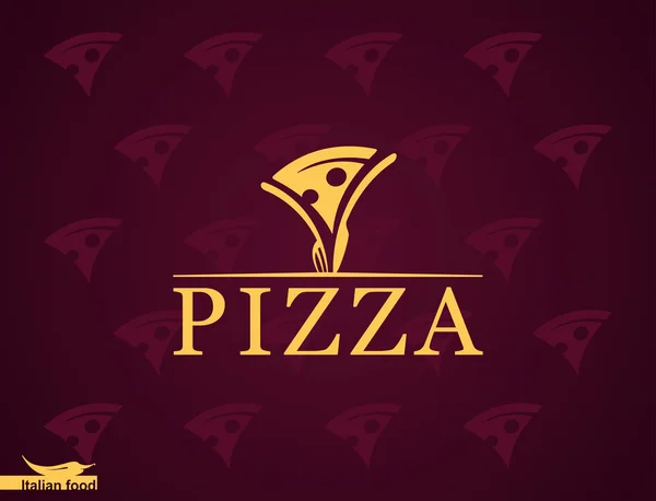 Une pizza. Cuisine italienne. Conception du modèle — Image vectorielle