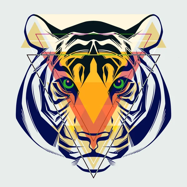 Ilustración de moda de cabeza de tigre . — Vector de stock