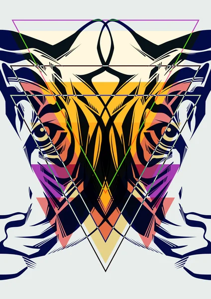Tigris fej divat illusztráció. — Stock Vector