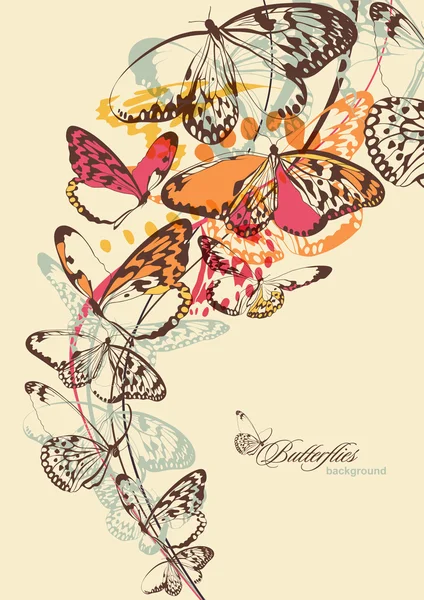 Mariposas. Ilustración vectorial — Vector de stock