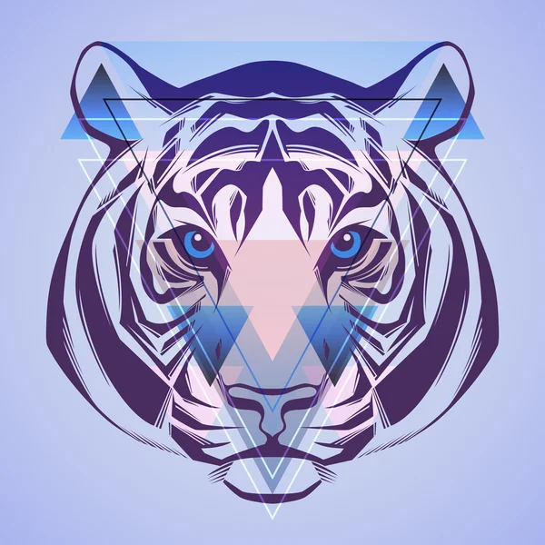 Tigre. Style hippie. Vecteur — Image vectorielle