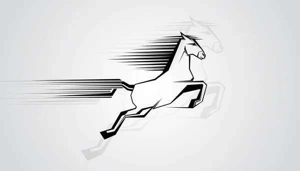 Salto a caballo. Ilustración vectorial — Vector de stock