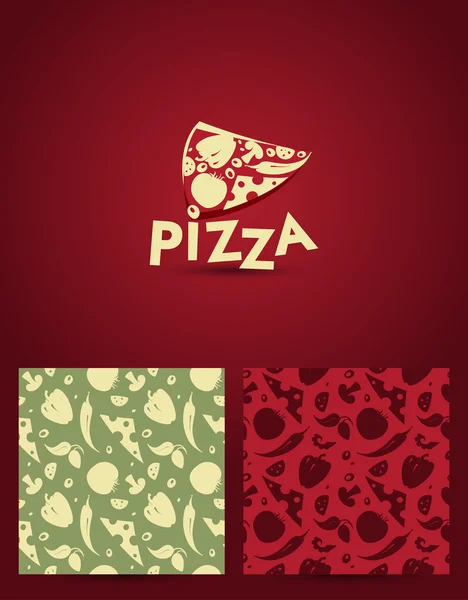 Pizza symbol and pattern — Stock Vector
