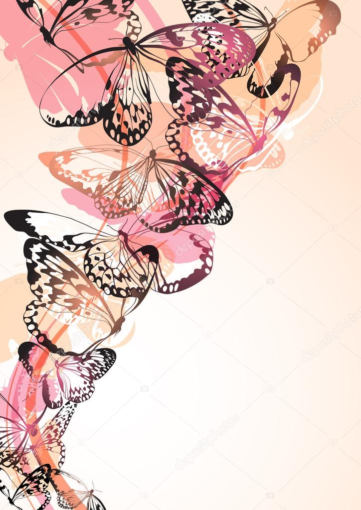 Beautiful butterfly vector background
