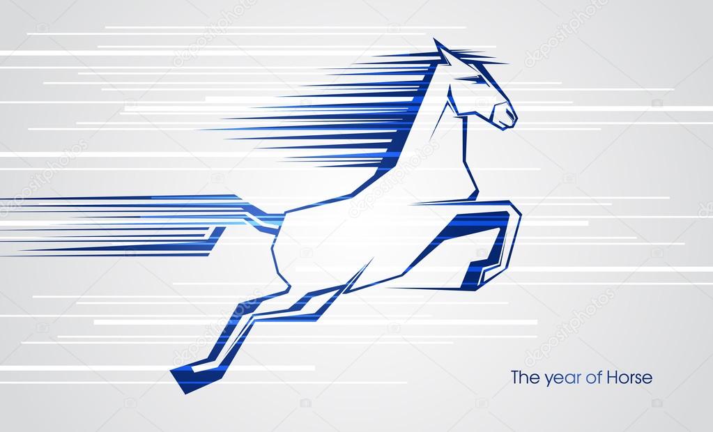 Horse - symbol of new 2014 year