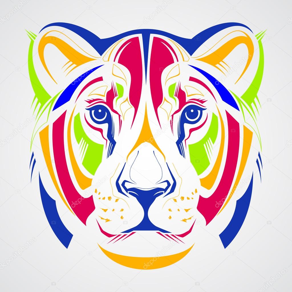 Color illustration of lioness head