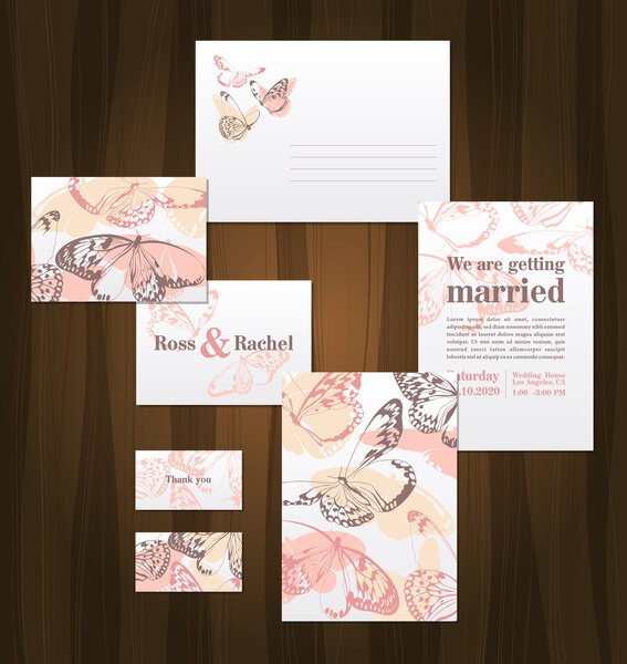 Set of wedding cards