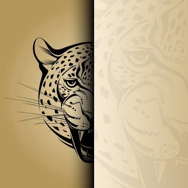 Angry leopard. Creative illustration — Stock Vector