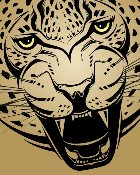 Angry leopard. Creative illustration — Stock Vector