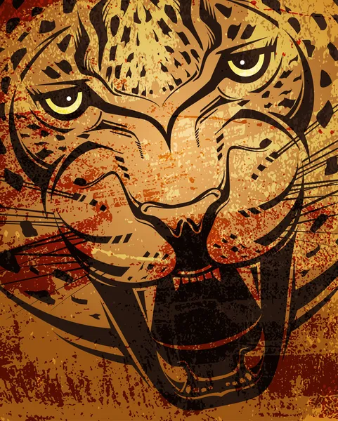 愤怒的豹子 — 图库矢量图片