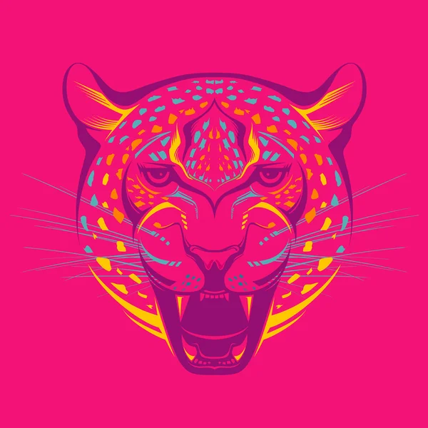 Super portrét Leopard — Stockový vektor