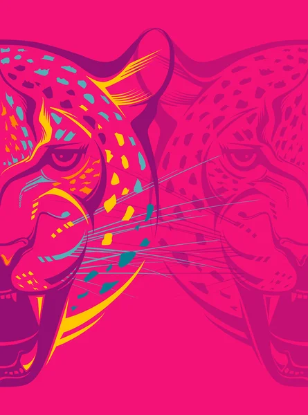 Geweldig portret van leopard — Stockvector