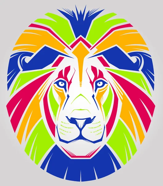 Illustration créative en couleur du lion — Image vectorielle