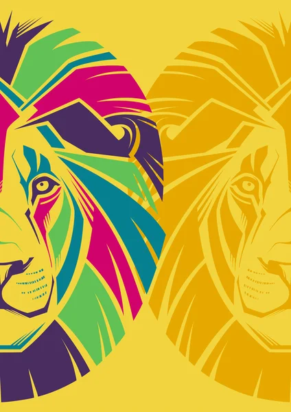 Illustration créative d'une tête de lion — Image vectorielle