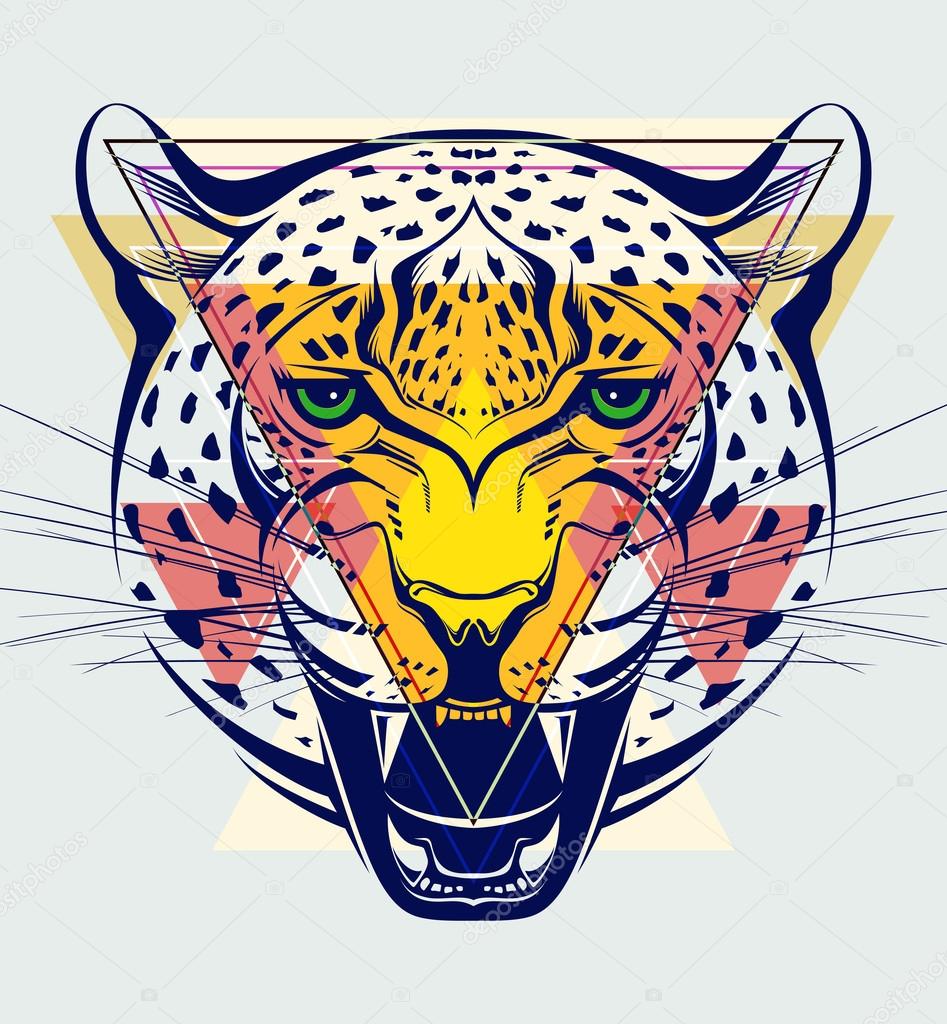 Fashion illustration of leopard head