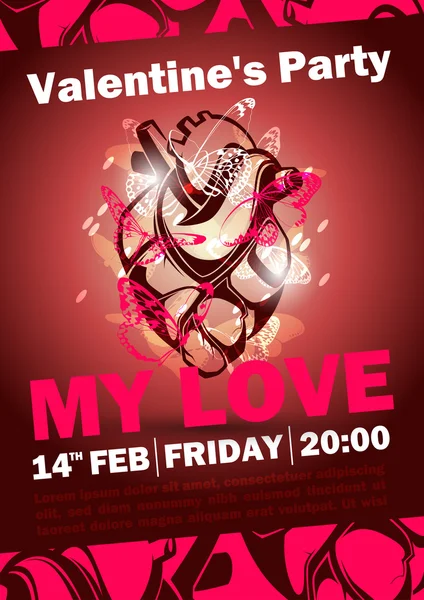 Aftelkalender voor Valentijnsdag-poster — Stockvector